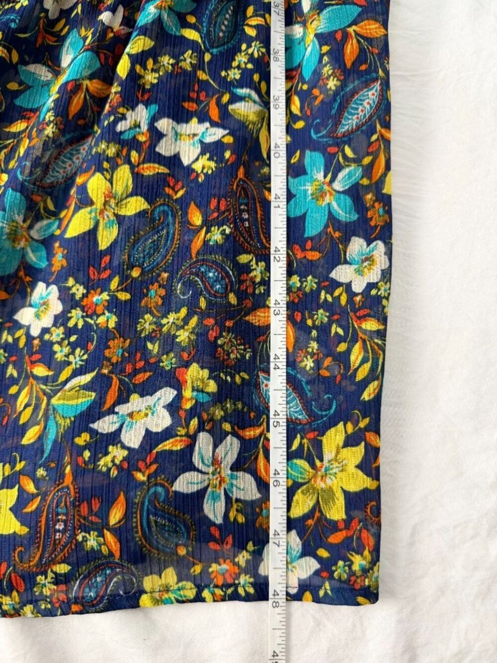 Fig And Flower Womens M Blue Floral Paisley Maxi Dress Boho Long Sleeve - Picture 9 of 16